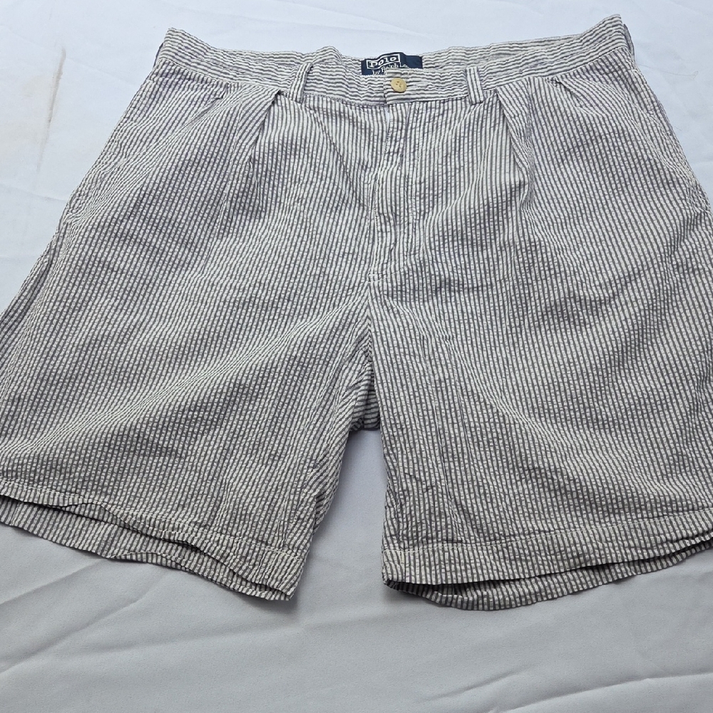 Polo by Ralph Lauren Men's Black and White Striped Shorts